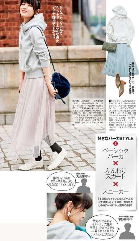 パーカー デートコーデ