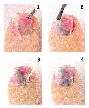 ペディキュア ダイダイ柄 セルフ