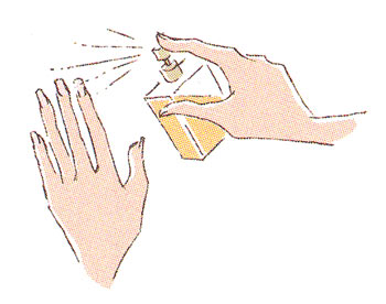 香水　指先につける