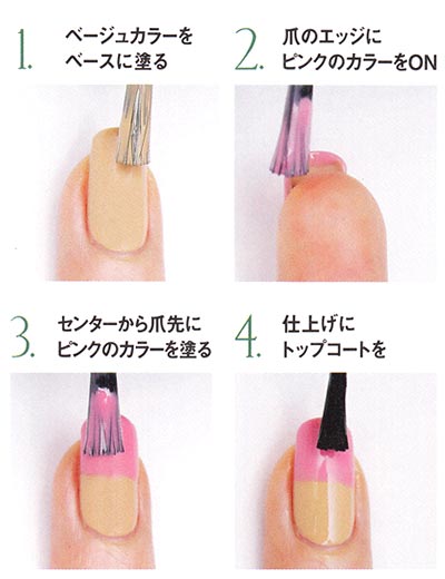 ネイル バイカラーの塗り方