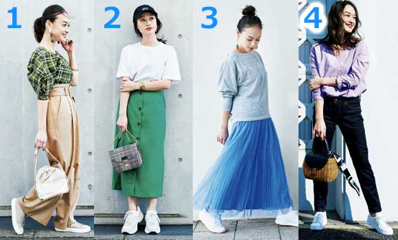 小柄 スニーカーコーデ