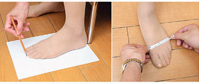 足のサイズの測り方