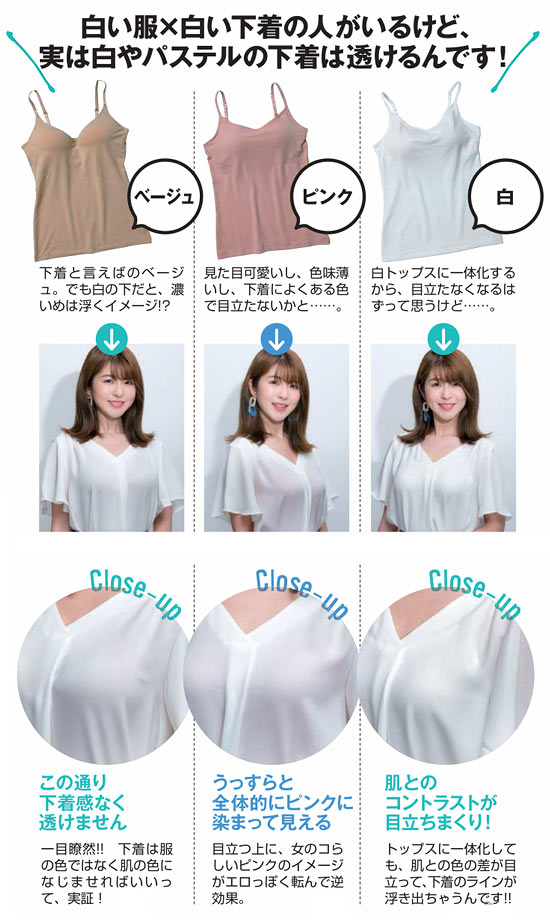 白シャツ 透けない下着