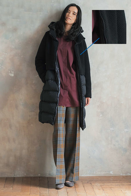 ハイブリッド ダウンコート（綾織りウール）