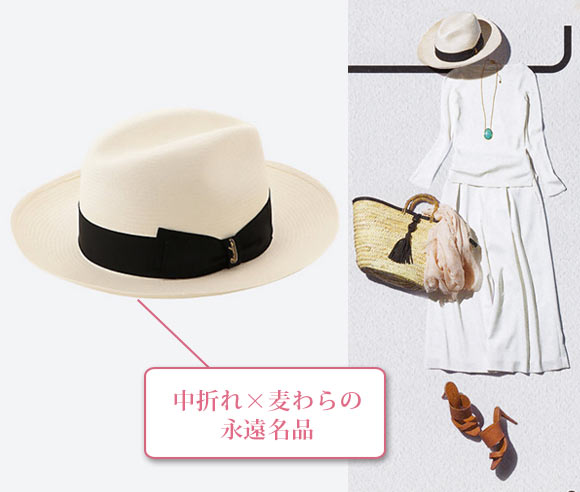 ボルサリーノ 麦わら帽子