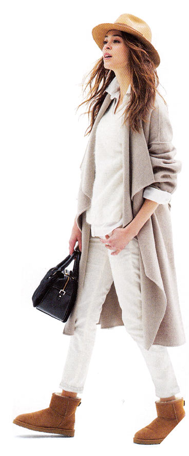 ブラウン ムートンブーツ コーデ