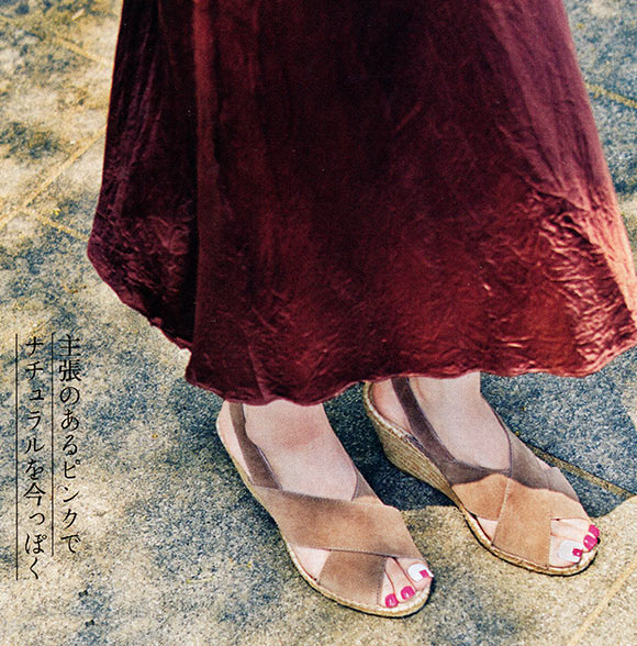 ウェッジサンダル ピンクネイル