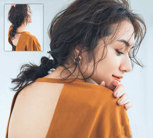 背中開きＴ ヘアアレンジ