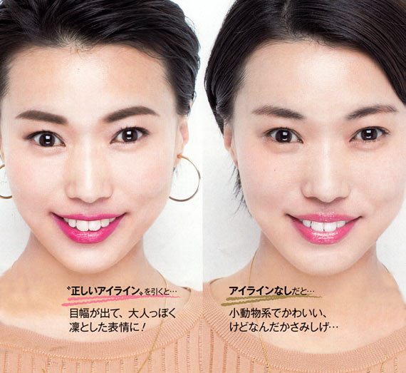 左右非対称目 アイラインの引き方