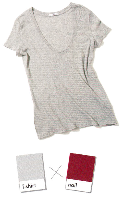 グレーＴシャツ ネイル